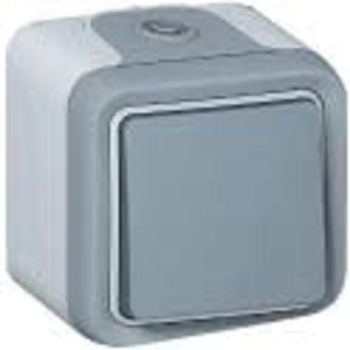 Legrand 069720 Poussoir Étanche No, Plexo Complet Saillie, 10A, Gris