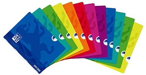 Oxford Notizbücher mit Kunststoffeinband, 10 Stück, A4, 48 Blatt, 1 horizontale Linie