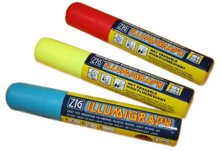 Unbekannt Kreidemarker-Set 15 mm 3 tlg. blau gelb rot