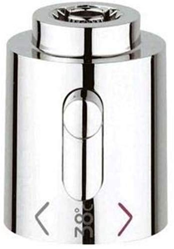 GROHE Temperaturwählgriff (für Thermostat-Fertigmontagesets, langlebige Obefläche), Chrom, 06676000