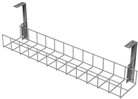 AMP Wire Under Desk Cable Tidy Basket - 410mm Long - Silver