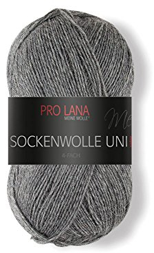 Pro Lana Sockenwolle Uni 4-fach 404 - hellgrau