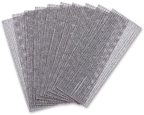 Mirka Abranet net sandpaper strips 81x133 mm Hook & Loop P80 10 pcs | Dust-Free Net Sandpaper Strips For Wood Filler Varnish Plastic Hook & Loop Backing 10 Pack