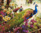 YEESAM ART DIY Ölgemälde Malen nach Zahlen Erwachsene Kinder, Pfau Wald Blumen Zahlenmalerei ab 5 Öl Wandkunst