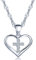Unendlich U Klassisch Herz Kreuz Damen Halskette 925 Sterling Silber Zirkonia Herzanhänger Kette mit Anhänger