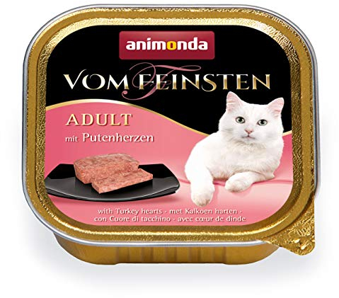 animonda vom Feinsten Katzenfutter nass mit Putenherzen (32 x 100g), getreidefreies Katzenfutter nass ohne Zucker, mit frischen, fleischigen Zutaten