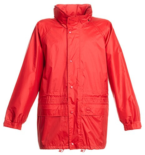BMS Regenjacke Challenge of Rain, wasserdicht & atmungsaktiv, ultraleichtes Nylon mit PU-Beschichtung (PFC-frei), integrierte Gürtelpacktasche, Kapuze im Kragen, Marineblau