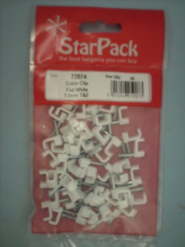 Cable Clips Flat White for 1.0mm Twin and Earth 72074