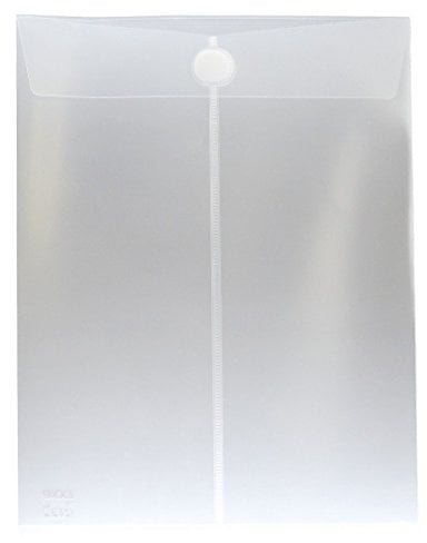 EXXO by HFP 90061 Dokumententasche mit Klettverschluss A4 hoch, 10 Taschen, PP-Kunststoff, 240 x 335 mm, transparent natur