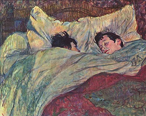 1art1 Henri De Toulouse-Lautrec Poster Das Bett, 1893 Bilder Leinwand-Bild Auf Keilrahmen | XXL-Wandbild Poster Kunstdruck Als Leinwandbild 50x40 cm