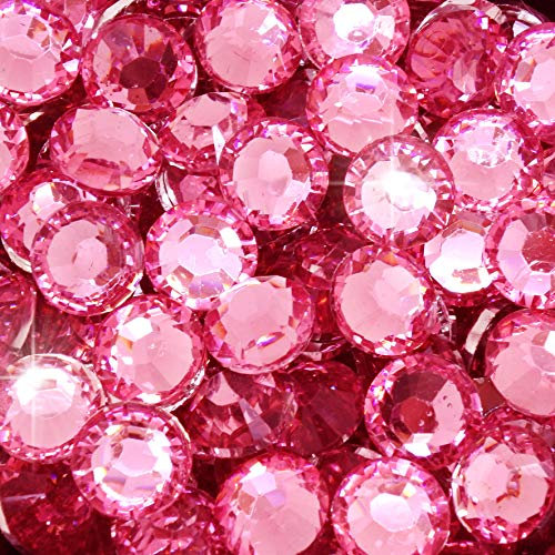 Little Snow Direct® Pack of 1000 Resin Crystal Flat Back Rhinestones Diamante Gems Nail Art & Crafts (Fuchsia Pink, 4mm)