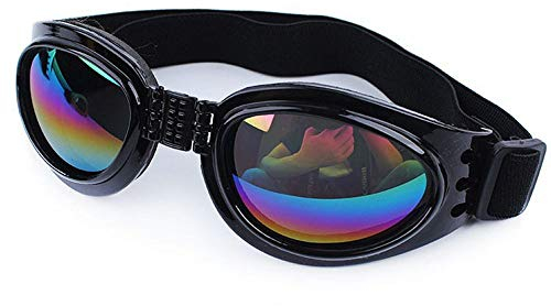 Cestlafit Haustier-Hundeschutzbrillen UV, winddichter Schutz Hündchen-Welpen-Sonnenbrille, Hundebrille für großen Hund, Schwarzes, 9,8 x 9 x 7 cm