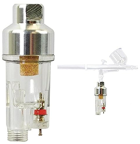 Master Airbrush Premium Airbrush In-Line Mini Air Filter and Water Trap (Connects directly onto airbrushes and hoses with 1/8 threads)