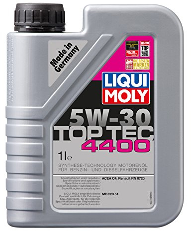 LIQUI MOLY Top Tec 4400 5W-30 | 1 L | Synthesetechnologie Motoröl | Art.-Nr.: 3750, farblos