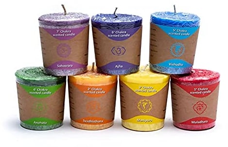Yogabox 7 Chakra Stearin Duftkerzen