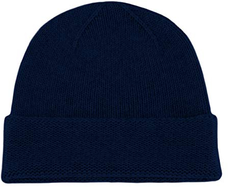 Love Cashmere Herren 100% Kaschmir-Mütze Hut - Marinenblau - Handgefertigt in Schottland - UVP €120