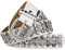styleBREAKER edler Nietengürtel im Vintage Design, Nieten und Strass, kürzbar, Damen 03010052, Farbe:Weiß, Größe:100cm