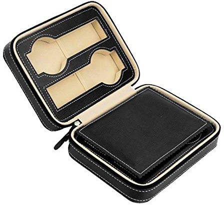 S1 Deluxe XXL Highlight Uhrenetui BULLONGÈ BLACK 4 Uhren - Uhrenbox zur Lagerung von 4 Armbanduhren