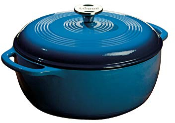 Lodge Schmortopf aus emailliertem Gusseisen, 6 l, Blau