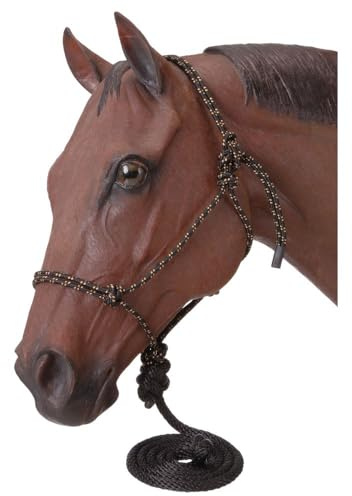 Tough 1 Poly Rope Tied Halter with Lead, Black, Horse