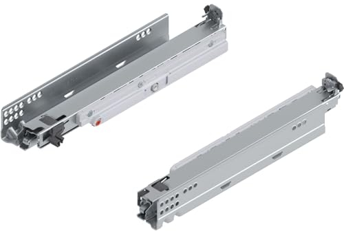 Blum MOVENTO Tip On, Schubkastenführung, Stahl, Seitliche Montage, Grau, 350 mm, 40 kg