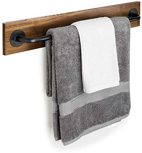 País rústico madera toallero de barra/Modular colgar en la pared utensilios de cocina cesta de almacenamiento/estantería para especias y percha