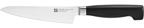 ZWILLING Couteau de Chef Compact, Lame: 14 cm, Acier Inoxydable, Manche Noir, série Four Star