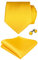 Alizeal Mens Solid Farbe Krawatten Einstecktuch und Manschettenknöpfe Set (Gelb)