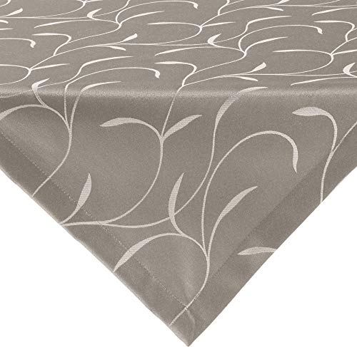 Erwin Müller Tischwäsche, Mitteldecke, Tischdecke Uni, Remscheid Taupe Größe 80x80 cm - hochwertige Qualität mit Fleckschutz ausgerüstet und Kuvertsaum, Rankenmuster
