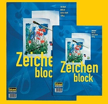 10 Zeichenblöcke / 10 Blatt je Block/Malblock DIN A3 / 120g/m²
