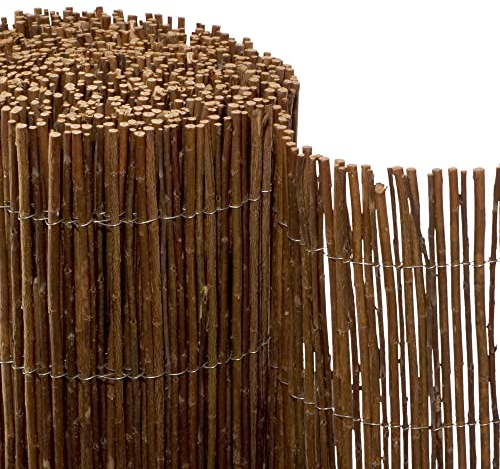 NOOR Weidenmatte Deluxe 1,50 x 3,00m I Natürliche Weiden-Sichtschutzmatte mit verwobenem, verzinktem Draht für hohe Stabilität I Terrassen- und Balkon-Windschutz