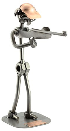 Steelman24 Schraubenmännchen Gewehrschütze | Made in Germany,Handarbeit,Geschenkidee,Stahlfigur,Metallfigur,Metallmännchen