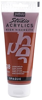 Pébéo 837038 Studio Acrylique Tube Sienne Brulée 100 ml, Sienne Brûlée