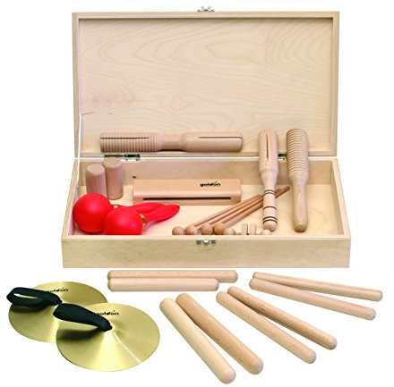 Goldon 30120 Percussion Set 2-teilig, in Holzkiste, 17 Stück