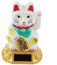 Freak Scene Glückskatze - Maneki-Neko - Winkekatze Solar - runder Sockel - 8 cm - weiß