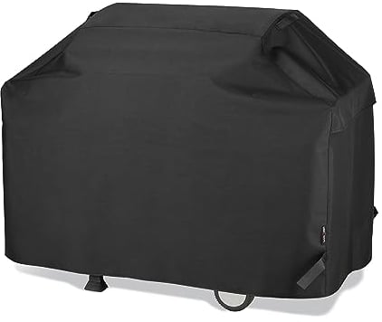 Unicook BBQ Cover 70 Inch, Heavy Duty Waterproof Outdoor Gas Grill Barbecue Cover, Special Fade and UV Resistant, Compatible for Weber Char Broil Outback Barbecues, Black (178 x 61 x 112 CM)