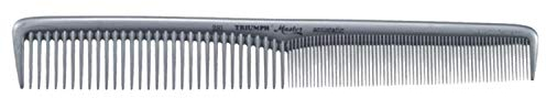 HERCULES SÄGEMANN - 281 TRIUMPH Master Kamm | 7 Zoll Haarschneidekamm aus Kunststoff mit grober Zahnteilung | Für Haare schneiden mit Messer, Schere und Haarschneidemaschine | Farbe: Silber-Metallic