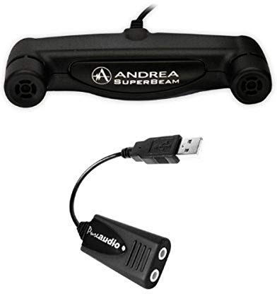 Andrea Communications C1-1021450-100 PureAudio USB-SA External Digital USB Sound Card with Superbeam Array2S Microphone Bundle