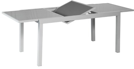 MERXX Garten Ausziehtisch Monza mit Glasplatte 180(240) x90 cm