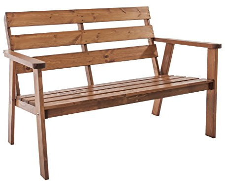 Ambientehome Gartenbank 2-Sitzer Bank Massivholz Holzbank HANKO, braun