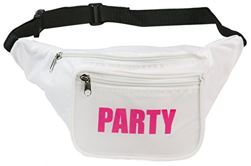 Funny Guy Mugs Premium 80's Neon Style Fanny Packs (Multiple Styles Available), White Party, One size