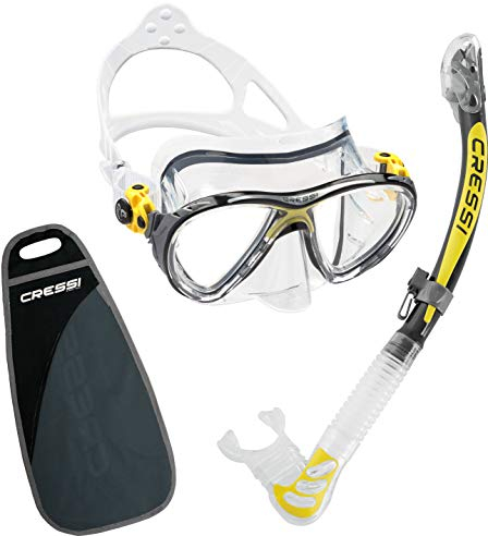 CRESSI Alpha Masken & Schnorchel, Klar/Gelb, Einheitsgröße