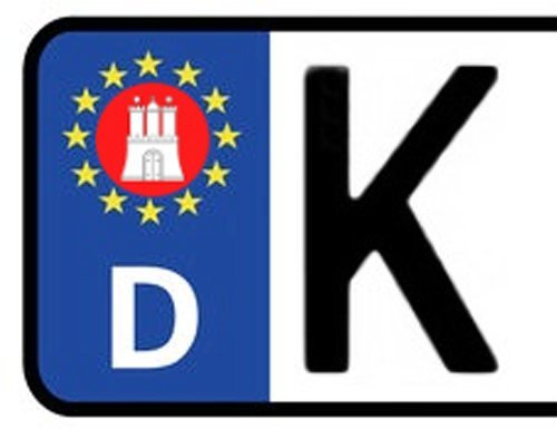 Werbetechnik Sotirios Papoutsis 2X Kennzeichen Aufkleber Hamburg Nummernschild Sticker (ca.2 cm)