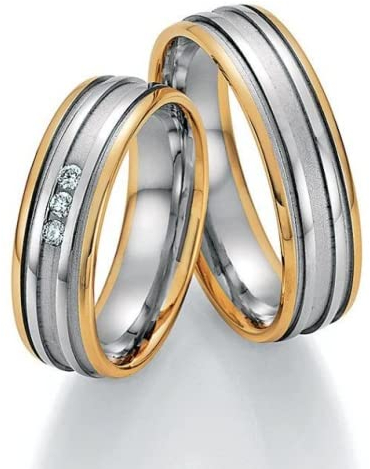 Eheringe 333/- Weißgold Gelbgold 66-34090-100