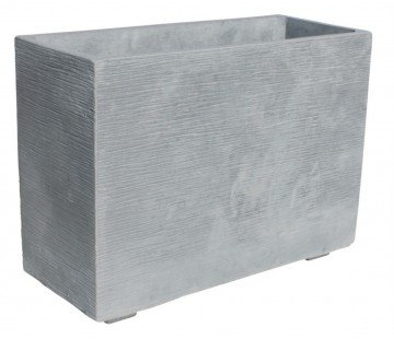 AnaParra Jardinera Cuadrada Moderna en hormigón aligerado para Exterior Arabígo 60X25X42cm. Natural Cemento