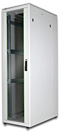 DIGITUS Netzwerkschrank - 19-Zoll Rack 42HE - 60x100 cm - Unique Serie - Traglast 800 kg - Nutztiefe 943 mm - Grau