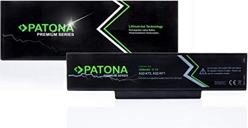 PATONA Premium Batteria Compatibile con Asus 70-NX01B1000Z | | 70-NXH1B1000Z | | 70-NZY1B1000Z | | 70-NZYB1000Z | | 90-XB2KN0BT00000Y | A32-K72 | A32-N71 [ Li-ion; 5200mAh;nero]