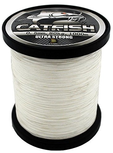 Stork Catfish, 8-Fach geflochtene Wallerschnur 1000m (Weiß, 55 kg / 0,40mm)
