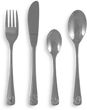 Kuppels Kinderbesteck Set Duck 4-teilig | Kindermesser, Kindergabel, Esslöffel, Teelöffel | Edelstahl rostfrei & Hochglanzpoliert | Spülmaschinenfest | Geprägtes Kinder Besteckset | Taufgeschenk