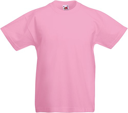 Fruit of the Loom Plain Childrens Light Pink T Shirt All Ages (Age 14-15)